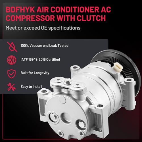 BDFHYK Air Conditioning A/C Compressor with Clutch compatible with Chevy Blazer C1500, Silverado 1500/2500/3500, S10 G30 L30, compatible with GMC Jimmy Sonoma,Sierra 1500/2500/3500