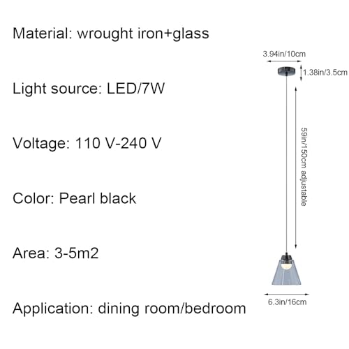 Lustre de chevet LED salon et salle à manger minimaliste 16cm