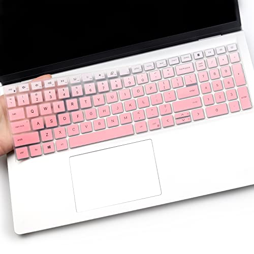 i-Tensodo Keyboard Cover for Dell Inspiron 15 3510, 3511, 3515, 3520, 3525, 3530, 3535, 5510, 5515, 5518, Vostro, Latitude 3520 - Silicone - Pink - Letter Print