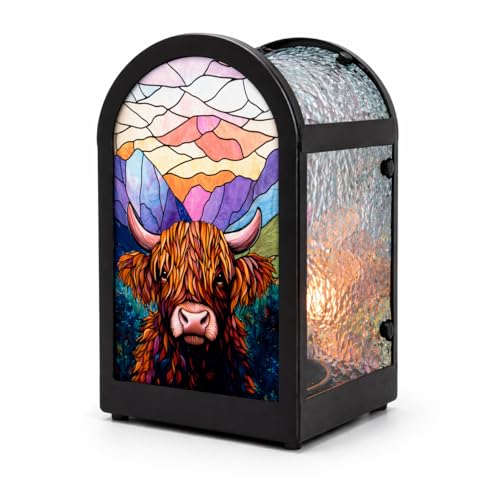 Cello Arch Tealight Holder – Sunrise Highland Cow Glass Candle Holder