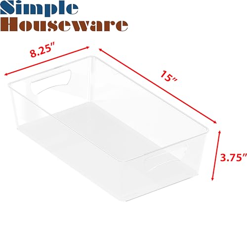 Simple Houseware 4 Pcs Kitchen Clear Bin Storage Organizer, 15