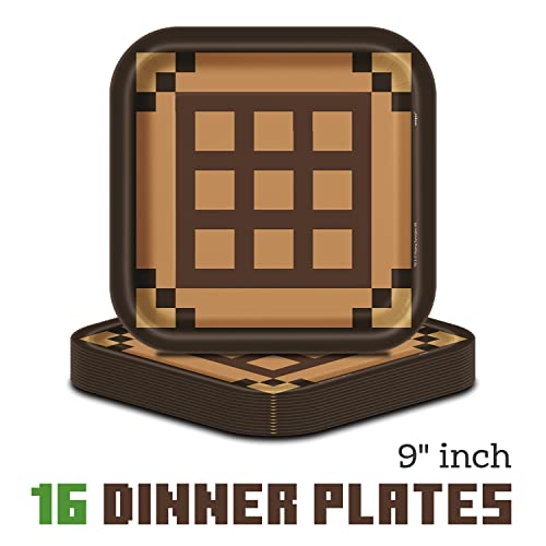 Minecraft Birthday Party Supplies | Minecraft Party Supplies For Boys And Girls | Minecraft Plates And Napkins, Cups, Tablecloth, And Tattoos | Minecraft Party Decorations And Favors Serves 16 #TOP6