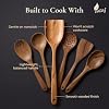 INTAJ Wooden Spoon Set for Cooking & Serving – 6-Piece Eco-Friendly Kitchen Utensils – Handmade Acacia Wood Spoons for Serving, Gifting & Daily Use – Non-Toxic, Sustainable Cookware Essentials #4
