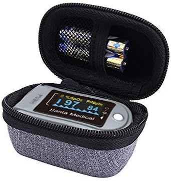 Aenllosi Hard Storage Case Organizer Replacement for Fingertip Pulse Oximeter fits Acc U Rate/Innovo Deluxe/Santamedical/Deluxe Blood Oxygen Saturation Monitor (Gray,only case)