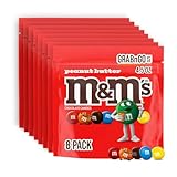 M&M'S Peanut Butter Milk Chocolate Candy, Grab N Go-, 4.5 oz Resealable Bag (Pack of 8)