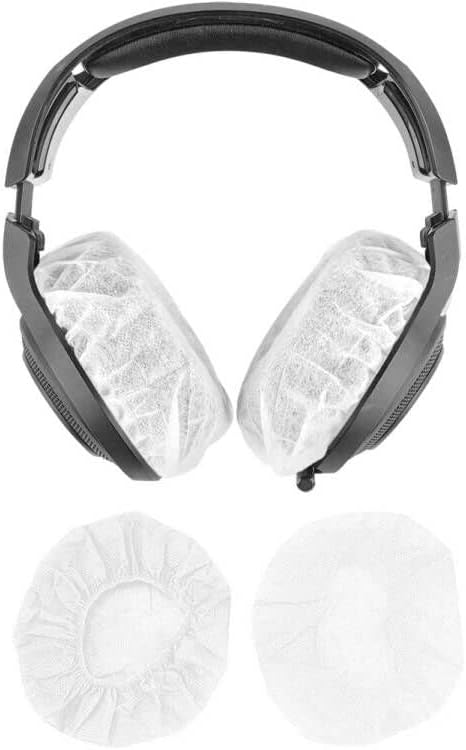 100 fundas para auriculares desechables para auriculares, sanitarias, no tejidas, elásticas, para la mayoría de los auriculares en la oreja (L (4.33