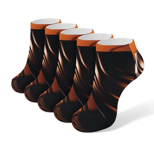 Black Object Ankle Socks 5-Pack, Breathable Casual Athletic Socks for Women Men, One Size (6-11)