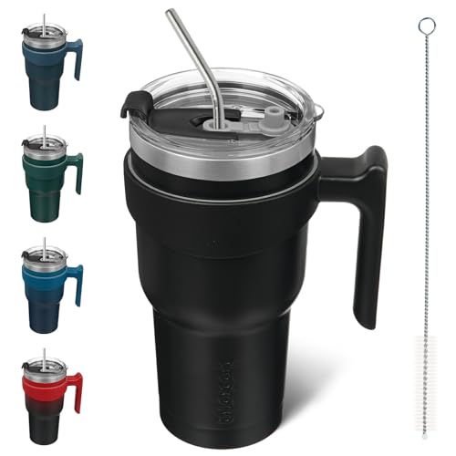 Image of BJPKPK 30 oz Tumbler with Handle & Straw, Insulated Stainless Steel Mug