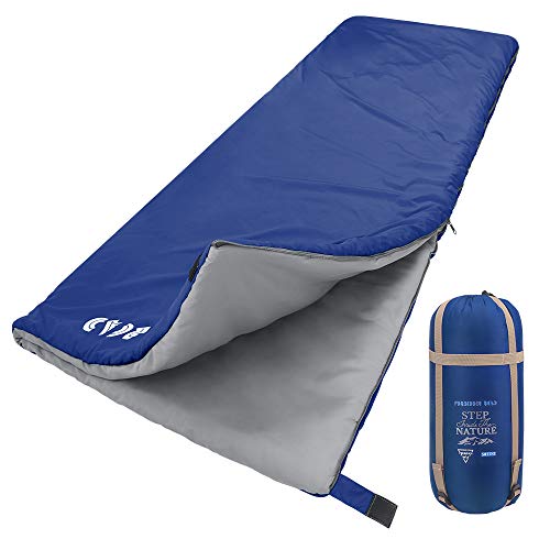 Forbidden Road 380T Nylon Portable Sleeping Bag Single 0 ℃/ 30 ℉(5 Colors) Lightweight Water Resistent Envelope for Man Woman 4 Seasons Camping, Hiking, Backpacking (Royal Blue, 0℃ / 30℉)