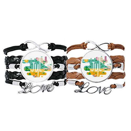 Bracelet en cuir juillet : lot de 2 bijoux élégants au design épuré