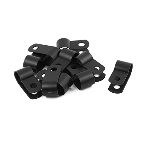 Aexit - Aexit 10Pcs Eléments enceintes et composants Type R en Nylon 8,4 mm 5/16" serre-fil Cordon Noir Connecteurs fixation Agrafe