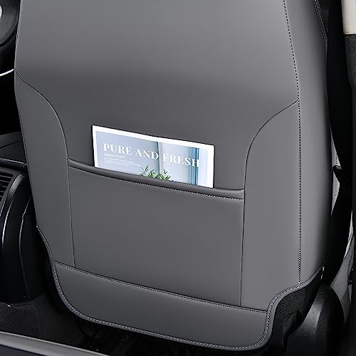Image of FLORICH Seat Covers for Cars, Waterproof Seat Covers, Leather Car Seat Covers 2 Pack, Universal Seat Cushion Protector for Most Cars Trucks SUV-Gray&Black