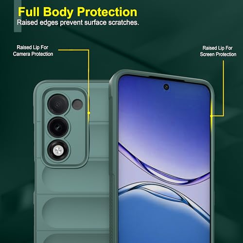 Image of Zapcase Back Case Cover for Oppo K13x 5G | Compatible for Oppo K13x 5G Back Cover | Liquid Silicon Magic Case with Camera Protection | Dark Green