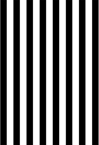 Miniatura 5 de Laeacco Telón de fondo de fotos de rayas negras y blancas de 6 x 8 pies, líneas verticales negras, telón de fondo a rayas, pancarta de fiesta de