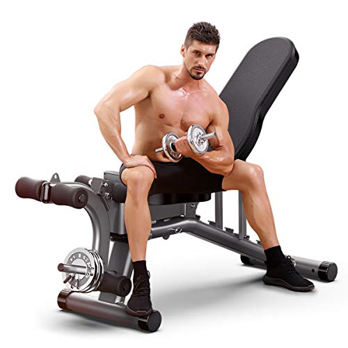 TTJZ Banco Multifuncional de Peso, Banco Plegable Ejercicio con Posiciones Ajustables, para Entrenamiento de la Fuerza Core Entrenamiento del Entrenamiento/Ejercicio de piernas/Siéntese