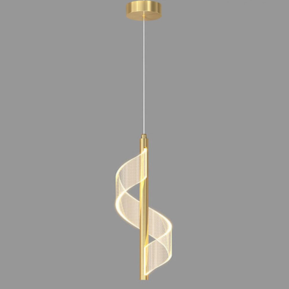 Mengjay LED Pendant Light Fixture Modern Chandelier,Dimmable LED Pendant Light,LED Chandelier,LED Pendant Light for Kitchen, Dining Room, Living Room,Restaurant (Gold (Single Head))
