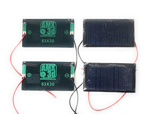 AMX3d AMX Solar 5V 30mA 53X30mm Micro Mini Power Solar Cells for Solar Panels with Wires- DIY Projects - Toys - Solar Charge 3.6v 4 Pcs - Thumbnail 4