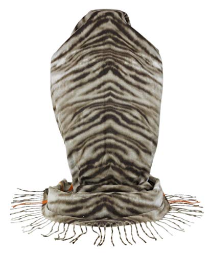 Foulard à franges zèbre pour femme orange taille unique pour réveiller un look sobre