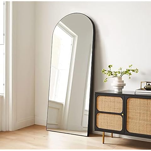 PexFix Full Length Mirror, 65''x22'' Black Arched Mirror Large Floor Mirror Standing Leaning Hanging [65''x22'' - Black] Cover