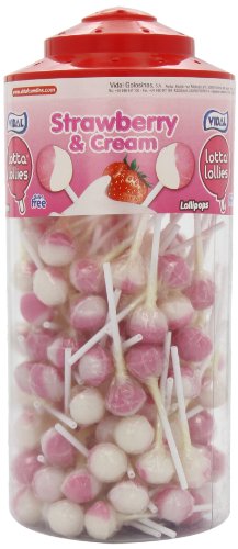 Vidal Lotta Lollies Strawberry and Cream (Pack of 1, Total 150 Pieces)