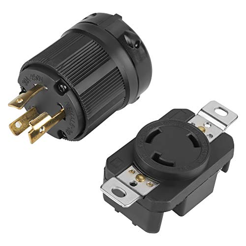 NEMA Male & Female Twist Lock Electrical Plug, L6-30P L6-30R 30A 250V Twist Lock Electrical 3 Pin Plug Receptacle Connector