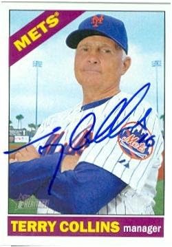 223177 New York Mets 2015 Topps Heritage No. 341 Terry Collins Autographed Baseball Card