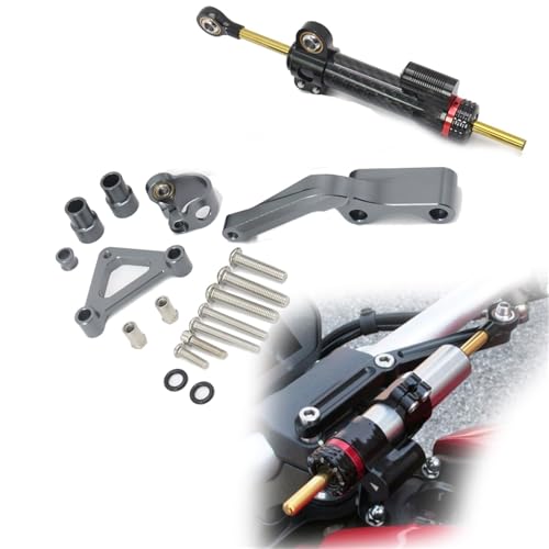 Amortisseur direction moto anti-guidonnage gris pour Ducati Monster 1100