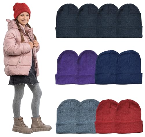 Image of YACHT & SMITH Kids Winter Beanie Hat Bulk Pack Warm Acrylic Cap