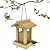 Hugeleaf Wooden Bird Feeders, Pavilion Shaped Hanging Bird Feeder with Removable Roof, Wild Bird Feeder Box Weatherproof for Outside Bird Watching, Squirrel Proof Feeders DIY for Decorations