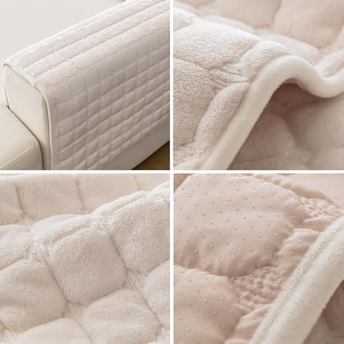 Sofa Überzug- für 1-4 Sitzer, Samt sofa überwurfdecke- mit Rutschfester Unterlage, Sofa überzug l form Sofa Cover Couch Überzug für Haushalte mit Hunden ,Verdicken Sofa Überzug Ecksofa für den Winter
