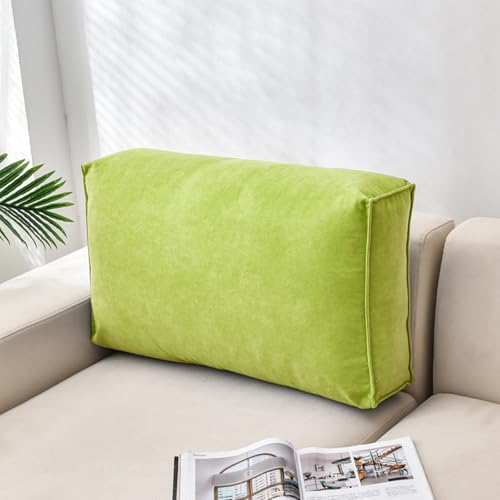 Cojines grandes verdes para respaldo de sofá, cómodos cojines de apoyo lumbar, cabecero y cintura para lectura, relajación y decoración del hogar (100 x 12 x 45 cm)