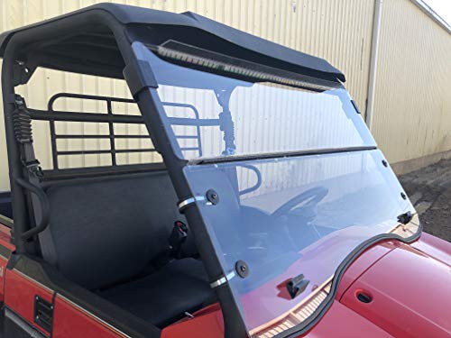 A&S Audio And Shield Designs 2019-2022 Kawasaki Mule Pro Mx 3/16 Polycarbonate Fold Down Windshield #TOP3