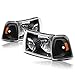 2Pcs Headlight Assembly Set Compatible with Ford Ranger 01-11 | Headlamps with Black Housing Amber Corner