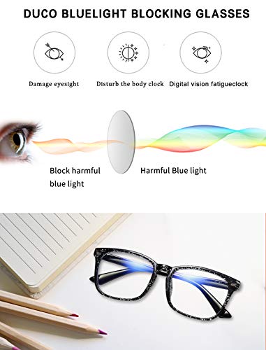 Image of DUCO Blue Light Glasses for Men Women Blue Ray Blocking Glasses Computer Glasses for Teens Non prescription Eyeglasses 5201