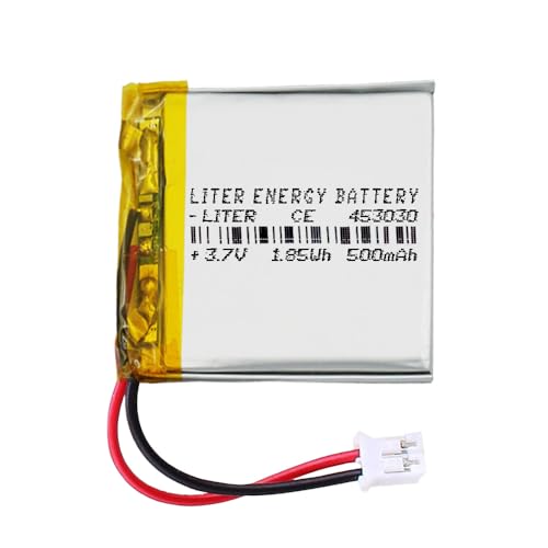 Batería 453030 LiPo 3.7V 500mAh 1.85Wh Recargable Conector PH2.0 (JST-PHR-02) Tipo B Litio: Asegúrese Que la polaridad del Dispositivo Coincide con la batería 32x30x4.5mm(PH2|500mAh|453030)