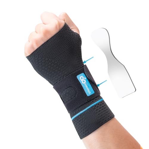 INDEEMAX Handgelenkstütze mit Metall Bionischer Karpaltunnel Schiene, Atmungsaktiver Handgelenk Bandagen fur Arthritis,Sehnenscheidenentzündung, Handgelenkschiene Frauen Männer(Linke Hand,M)