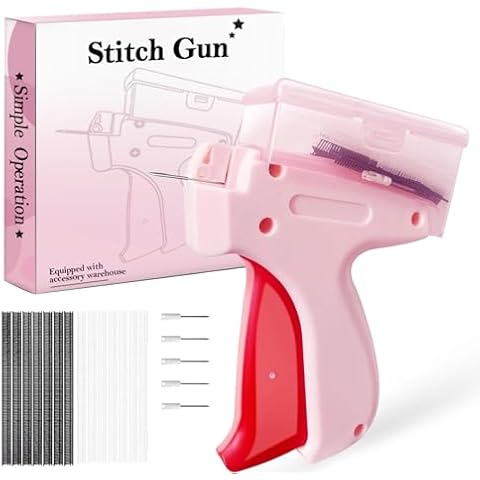 Tagging Gun for Clothing, Stitchy Quick Clothing Fixer Price Tag Gun with 5 Needle, 1000 Black Fasteners & 1000 White Fasteners, Mini Stitch Gun for Clothes, Fine Stitch Gun for Clothing Stitch Gun Cover