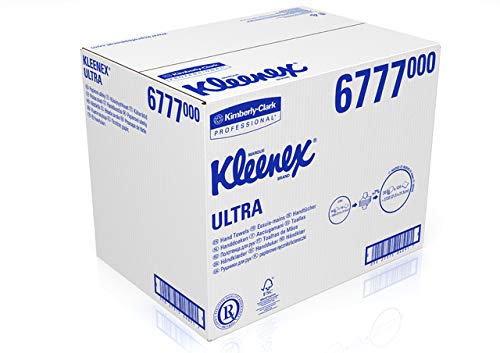 KLEENEX® papieren handdoek, ULTRA, Airflex®, 2-laags, Interfold, 30 x 124 doeken, 21,5 x 31,5 cm, wit (3.720 stuks), u ontvangt 1 verpakking à 3720 stuks