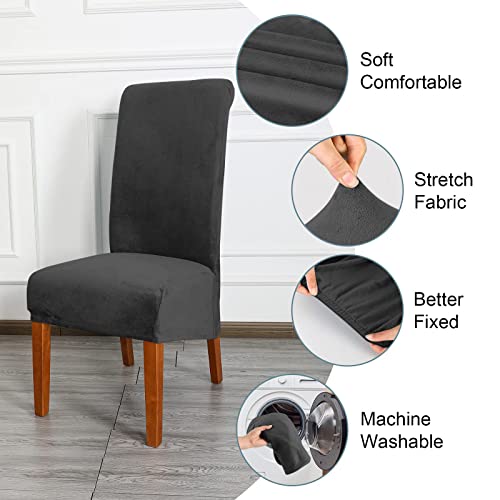 CMAKER Velvet Dining Chair Covers, Stretch Large Chair Slipcover - Image 4