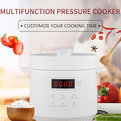 3 Liter Mini Elektro Schnellkochtopf Slow Cooker, Multikocher mit Reis Joghurt und Bratfunktion, Digitales Küchengerät für die Hausmannskost, Inklusive Dampfgarer und Warmhaltefunk