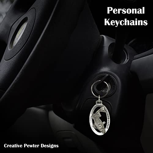 Striped Bass Keychain, Pewter, S052KC, 2”, 100% Handmade in the USA, Fish Keychain, Saltwater Key Chain, Striped Bass Key Ring, Key Fob, Fishing Gift, 200 Fish Designs Available.4