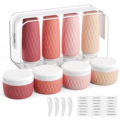 kuangre 8-Pack Silicone Travel Bottles