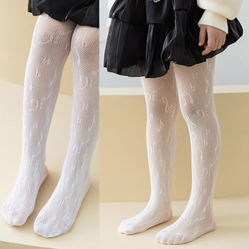 School Uniform Hollowed Leggings for Toddler Nonslip Elastic Pantyhose Tights Notes Pattern Leggings3