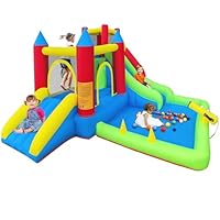 Bounce House for Kids 3-6, 9 in 1 Inflatable Bouncy Castle with Dual Slides, Trampoline, Climbing Wall, Ball Pit & Play Cannon for Indoor Outdoor Toddler Jumping Fun