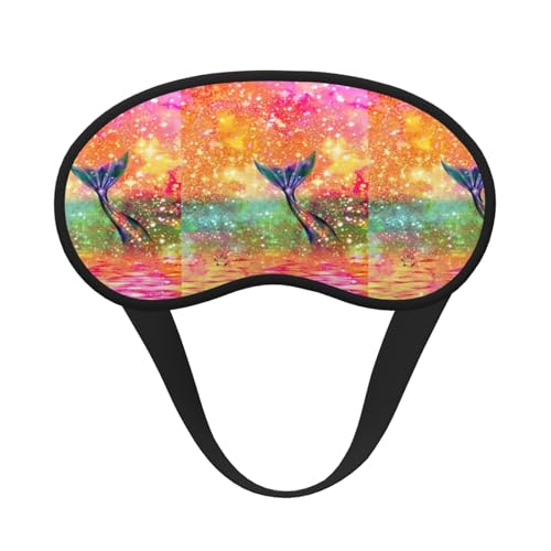 Máscara de dormir unisex con estampado de cola de sirena, cómoda, para viajes, meditación, sueño, viajes