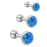 Algopix Similar Product 19 - IPINK3Pcs 316L Surgical Steel Opal Ear