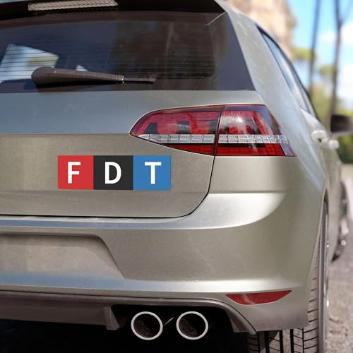 Image of F-D-T Car Magnet - Subtle Funny Bumper Sticker - 10 inch x 3 inch