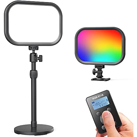 RALENO 20W RGB Key Light, 1570Lux/0.5m Streaming Light with 2.4G Magnetic Remote and Stand, 2500-8500K Adjustable Studio Video Light for Video Recording Gaming YouTube Zoom Meetings Photography Cover