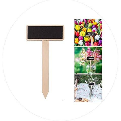 QHENS 20 Pcs Plant Labels Outdoor Wood T-Type, Garden Tags Gardening Wood Stakes Garden Markers Nursery Plant Sign Tags Plant Markers for Seed Potted Herbs Flowers Vegetables Cover