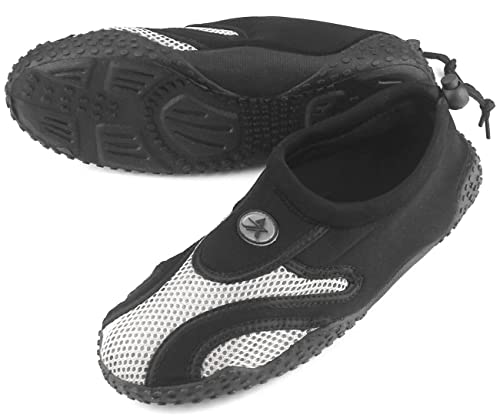 Zapatos de Agua, Zapatillas para Buceo Snorkel Surf Piscina Playa Vela Mar Río Aqua Cycling Deportes Acuáticos, Calzado de Natación Escarpines para Hombre Mujer Unisex (Negro, Numeric_41)